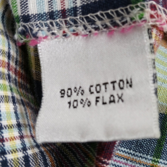 Talbots Blazer Size 10 Y2K Madras Plaid Button Up Pockets Cotton Flax Preppy - Picture 9 of 14